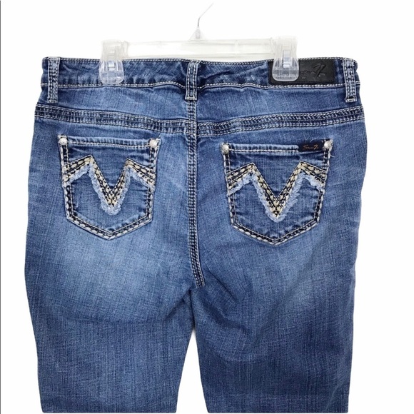 Seven7 Bootcut Distressed Jeans - Picture 5 of 10